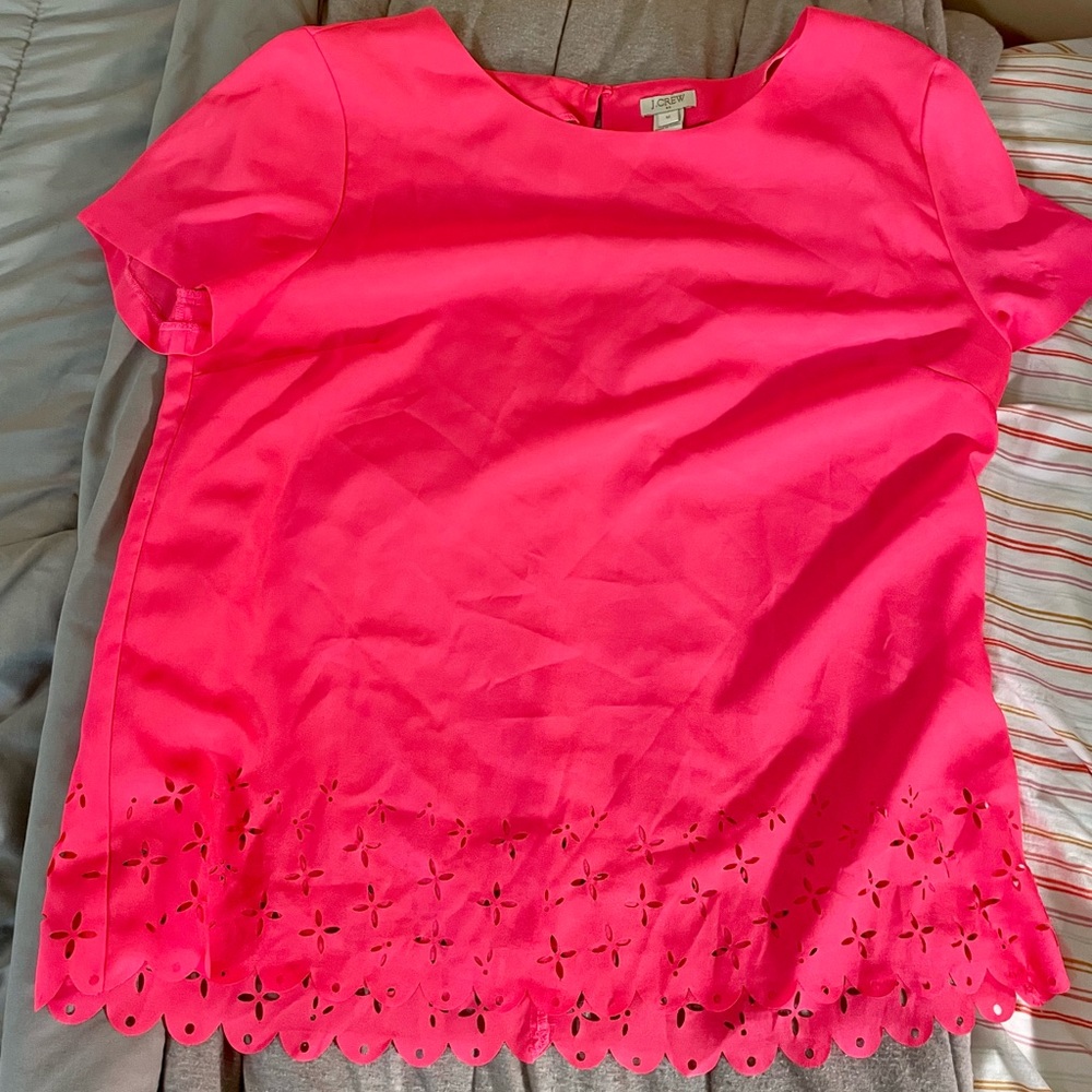 J. Crew pink blouse medium